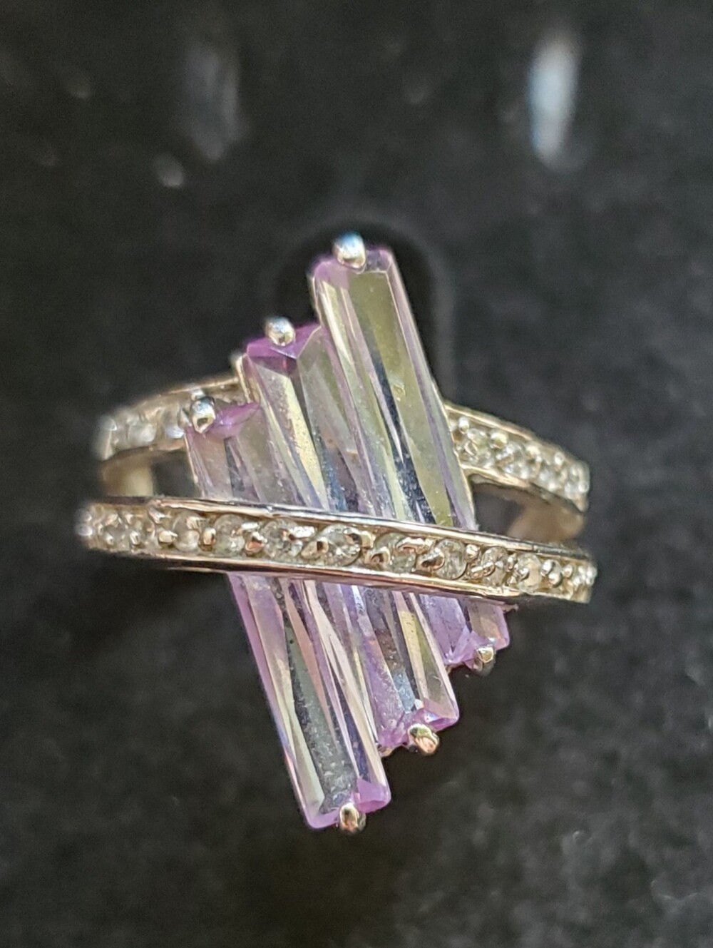 Sterling Silver Aurora Borealis Crystal Statement Ring
